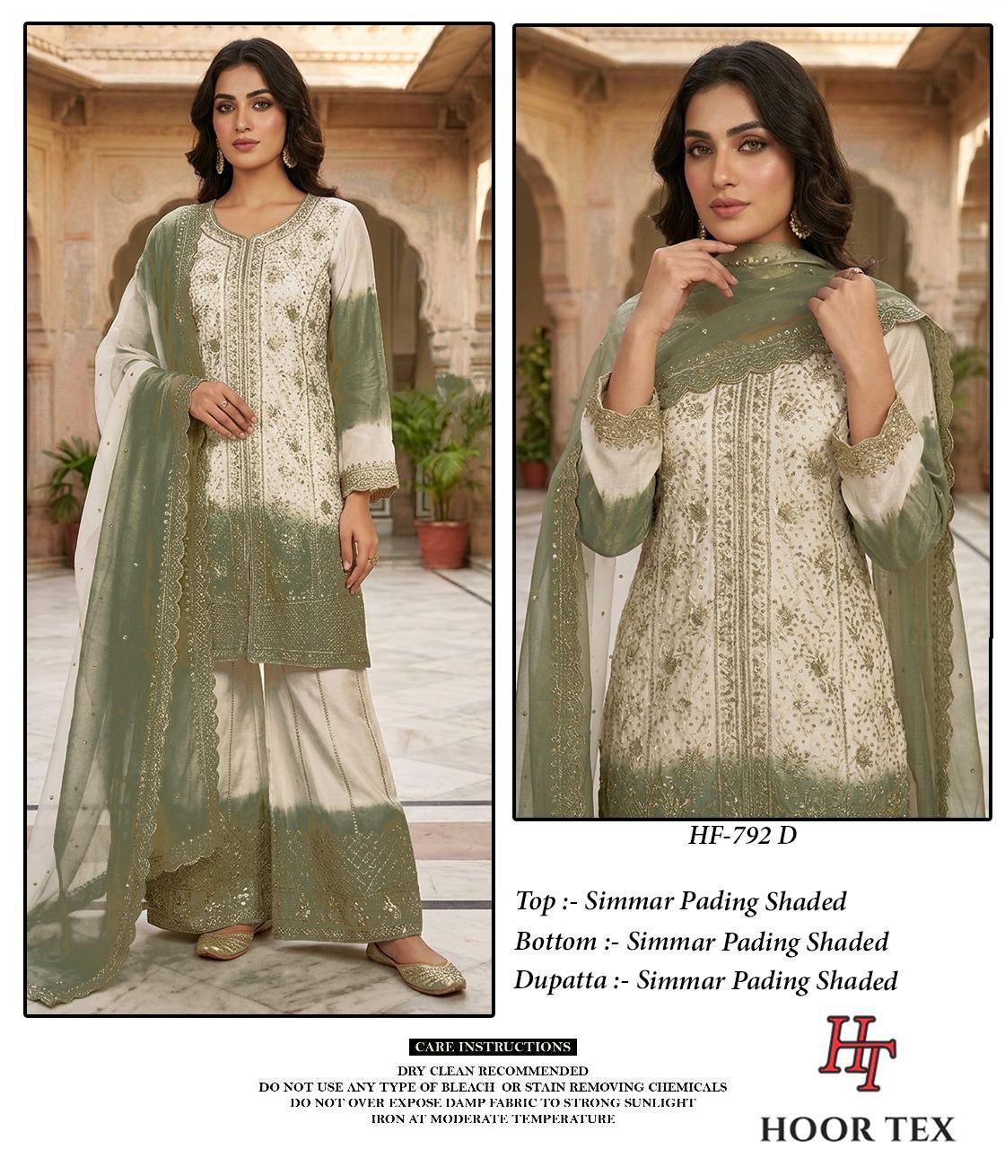 Hoor Tex 792 A To D Simmar Pading Shaded Salwar Kameez