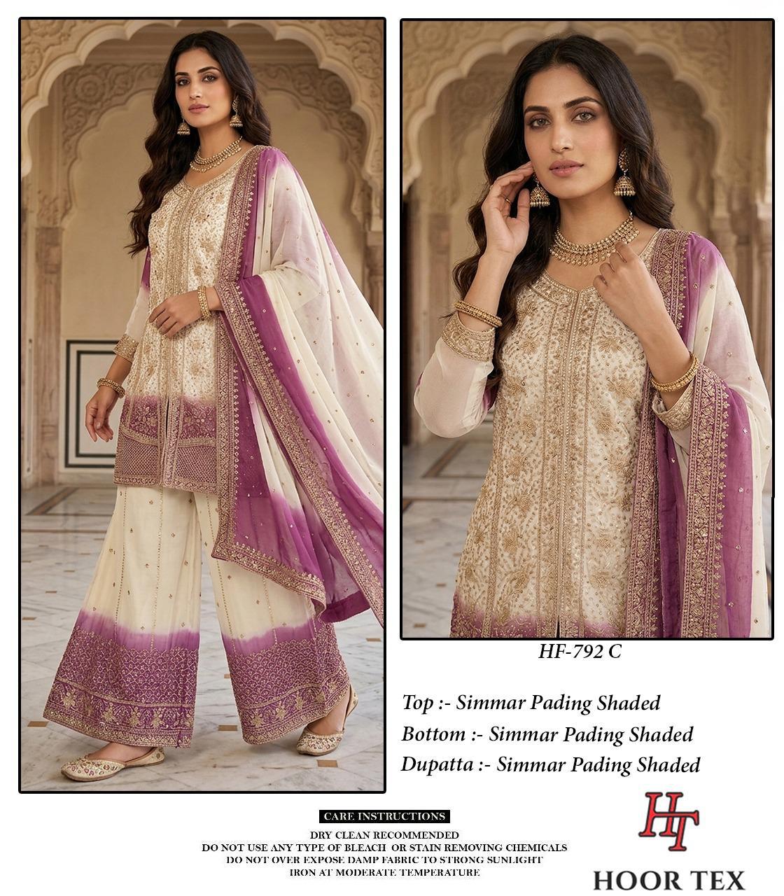 Hoor Tex 792 A To D Simmar Pading Shaded Salwar Kameez