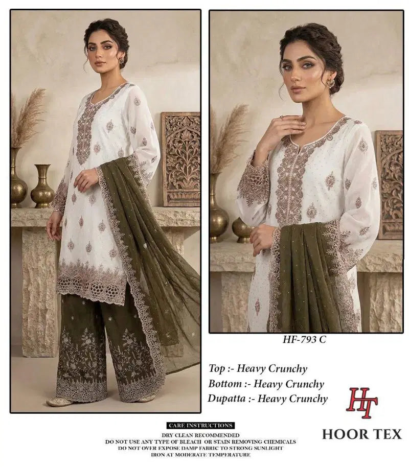 Hoor Tex 793 A To D Crunchy Embroidered Salwar Kameez