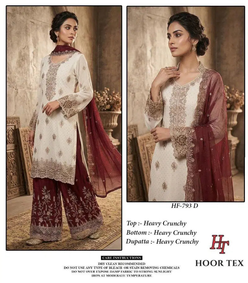 Hoor Tex 793 A To D Crunchy Embroidered Salwar Kameez