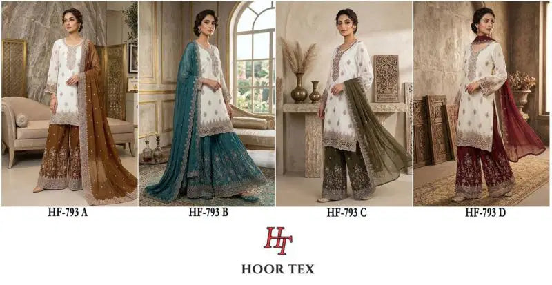 Hoor Tex 793 A To D Crunchy Embroidered Salwar Kameez