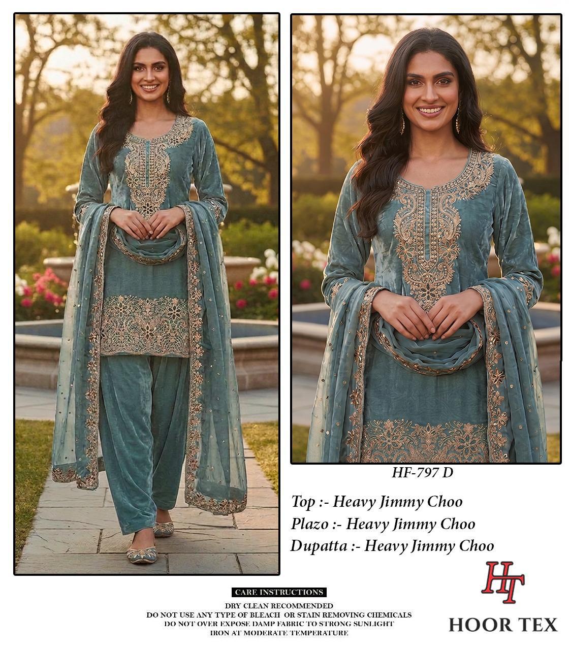 Hoor Tex 797 A To D JImmy Choo Embroidered Salwar Kameez
