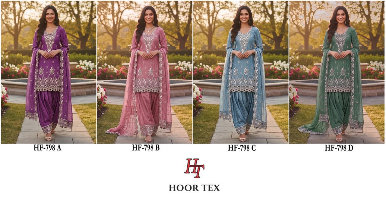 Hoor Tex 798 A To D Crunchy Embroidered Salwar Kameez