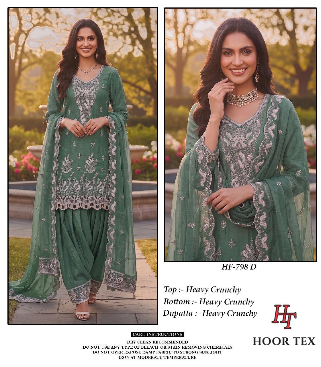 Hoor Tex 798 A To D Crunchy Embroidered Salwar Kameez