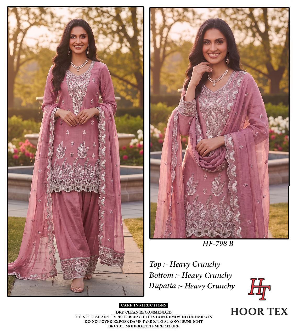 Hoor Tex 798 A To D Crunchy Embroidered Salwar Kameez