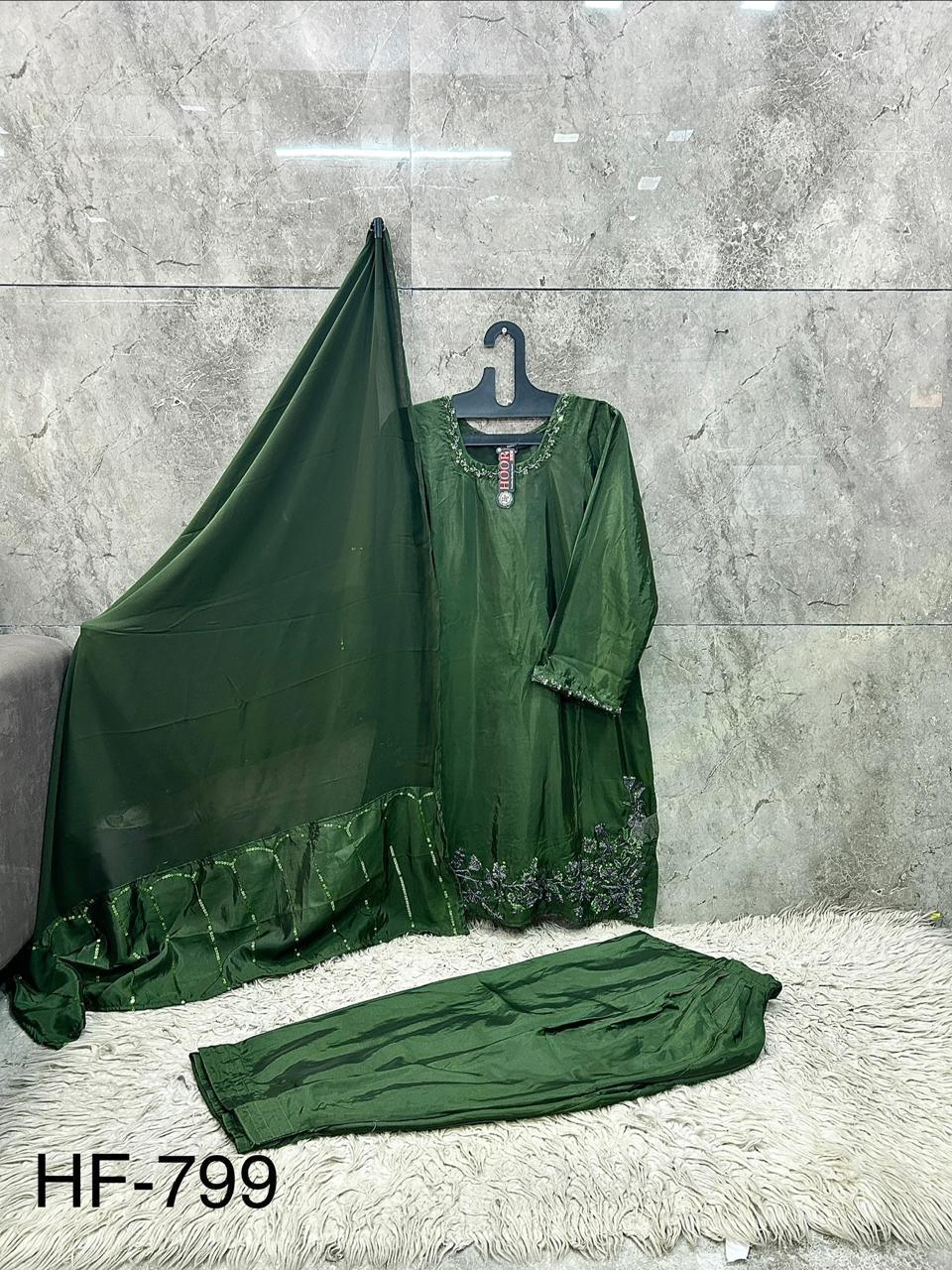 Hoor Tex 799 A To D Ho Glass Silk Heavy Work Salwar Kameez