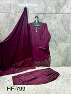 Hoor Tex 799 A To D Ho Glass Silk Heavy Work Salwar Kameez