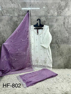 Hoor Tex 802 A To D Heavy Crunchy Embroidered Work Salwar Kameez