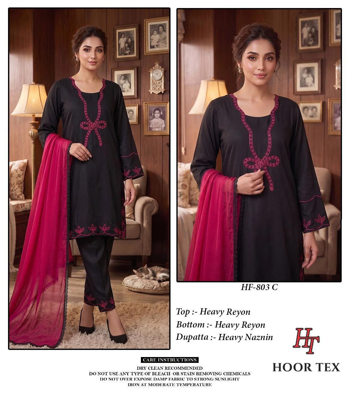Hoor Tex 803 A To D Rayon Embroidered Salwar Kameez