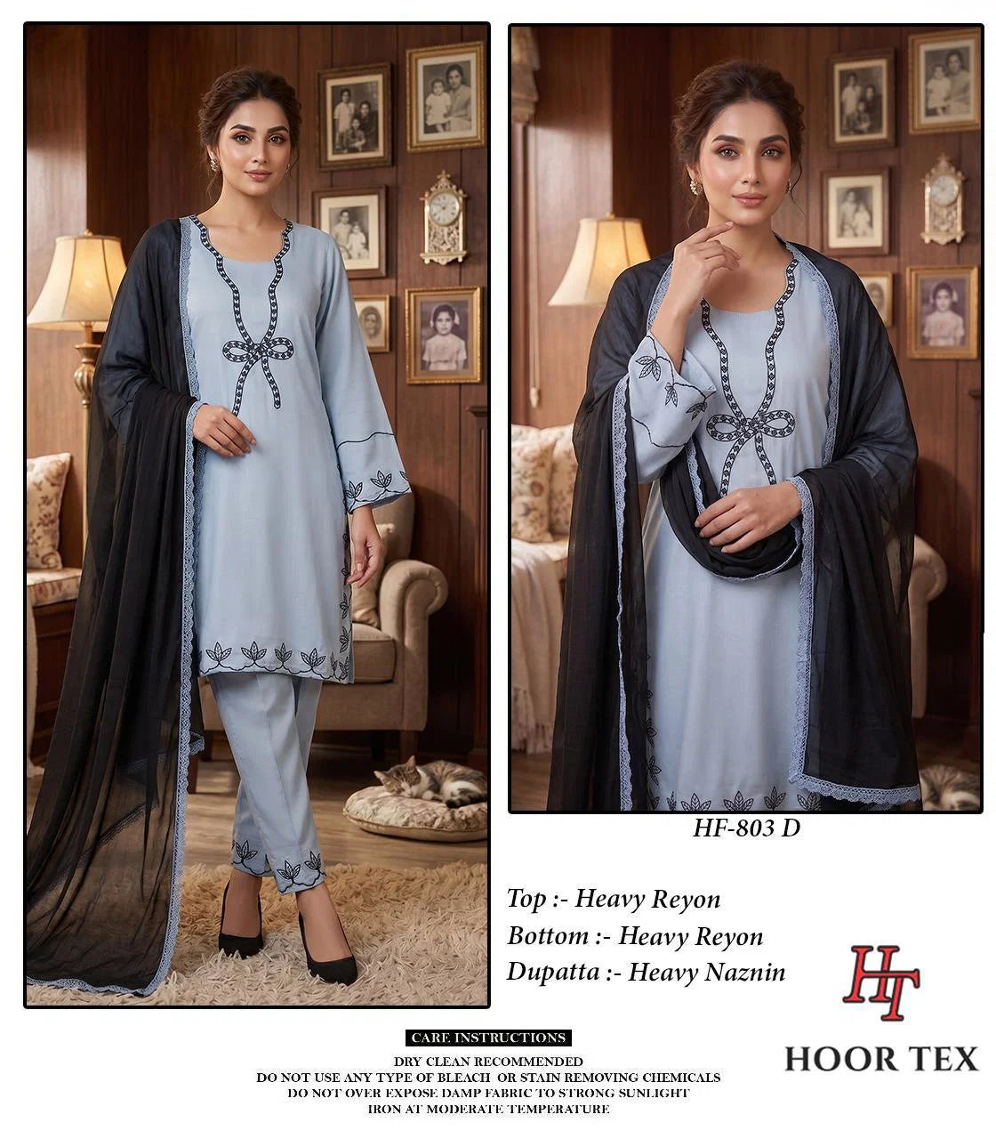 Hoor Tex 803 A To D Rayon Embroidered Salwar Kameez