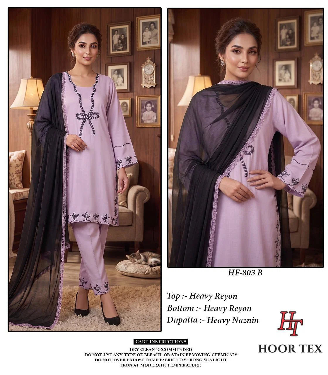 Hoor Tex 803 A To D Rayon Embroidered Salwar Kameez