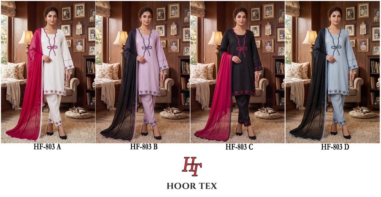 Hoor Tex 803 A To D Rayon Embroidered Salwar Kameez