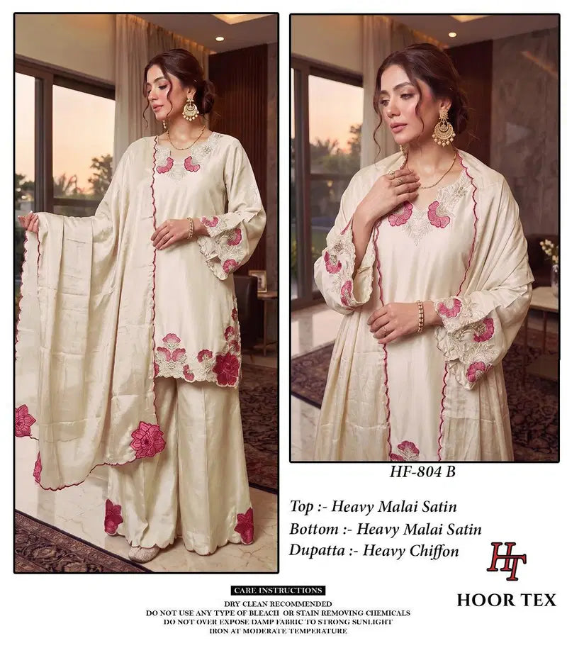 Hoor Tex 804 A To D Malai Satin Designer Salwar Kameez