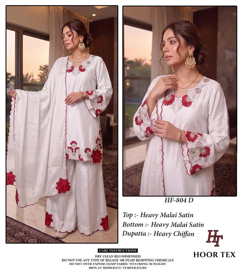 Hoor Tex 804 A To D Malai Satin Designer Salwar Kameez