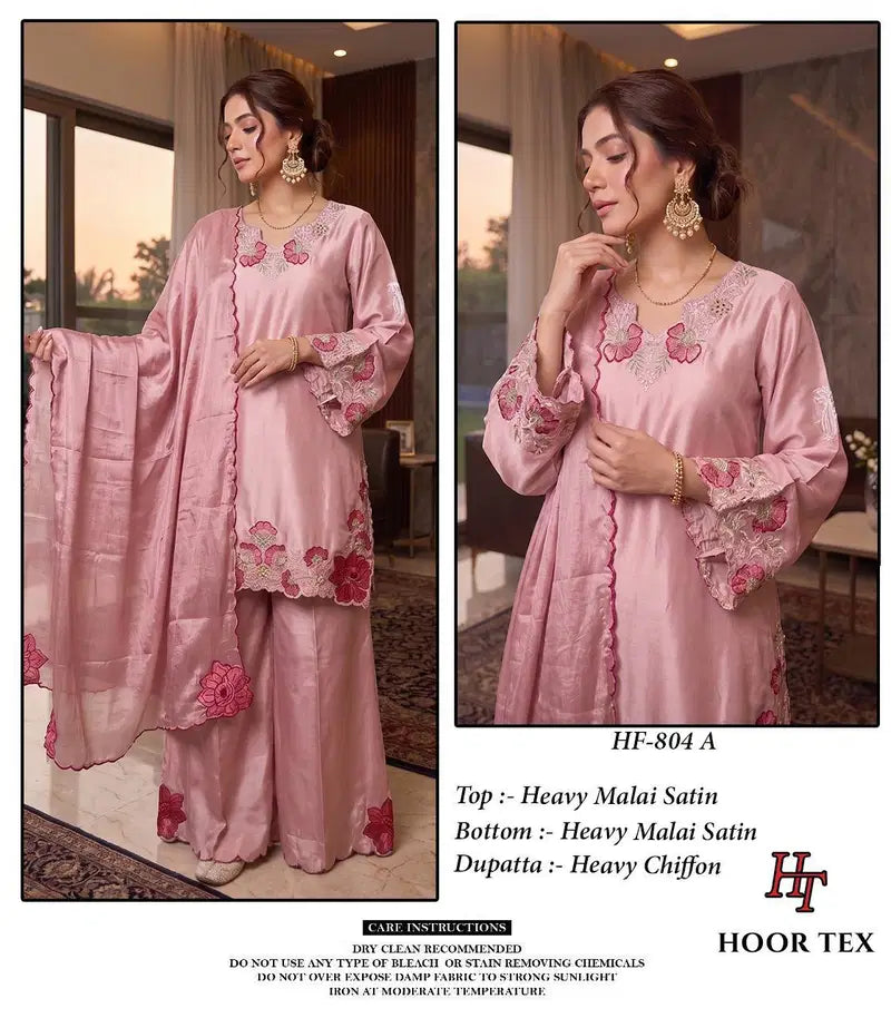 Hoor Tex 804 A To D Malai Satin Designer Salwar Kameez