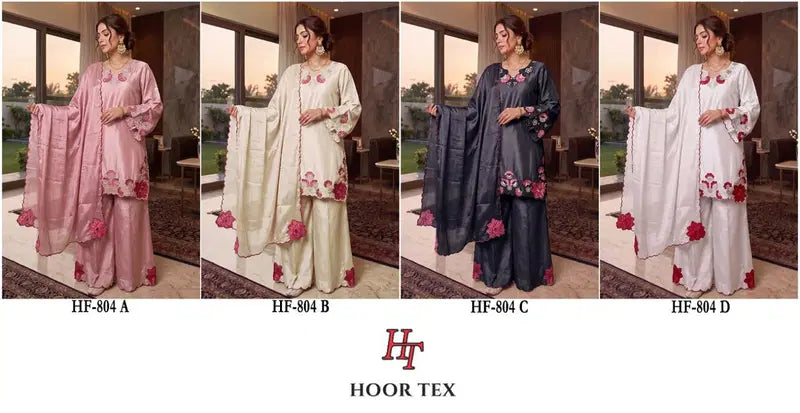 Hoor Tex 804 A To D Malai Satin Designer Salwar Kameez