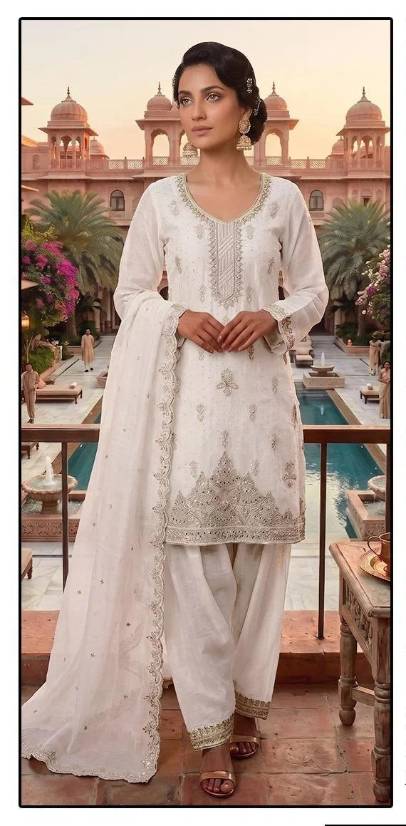 Hoor Tex 807 A To D Crunchy Embroidered Salwar Kameez
