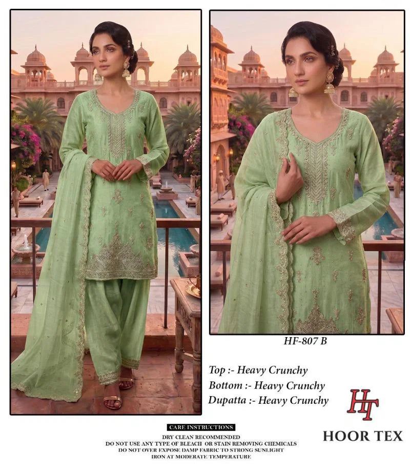 Hoor Tex 807 A To D Crunchy Embroidered Salwar Kameez