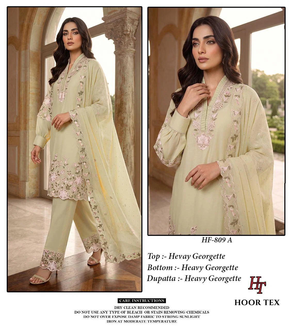Hoor Tex 809 A To D Georgette Zarkan Worked Salwar Kameez
