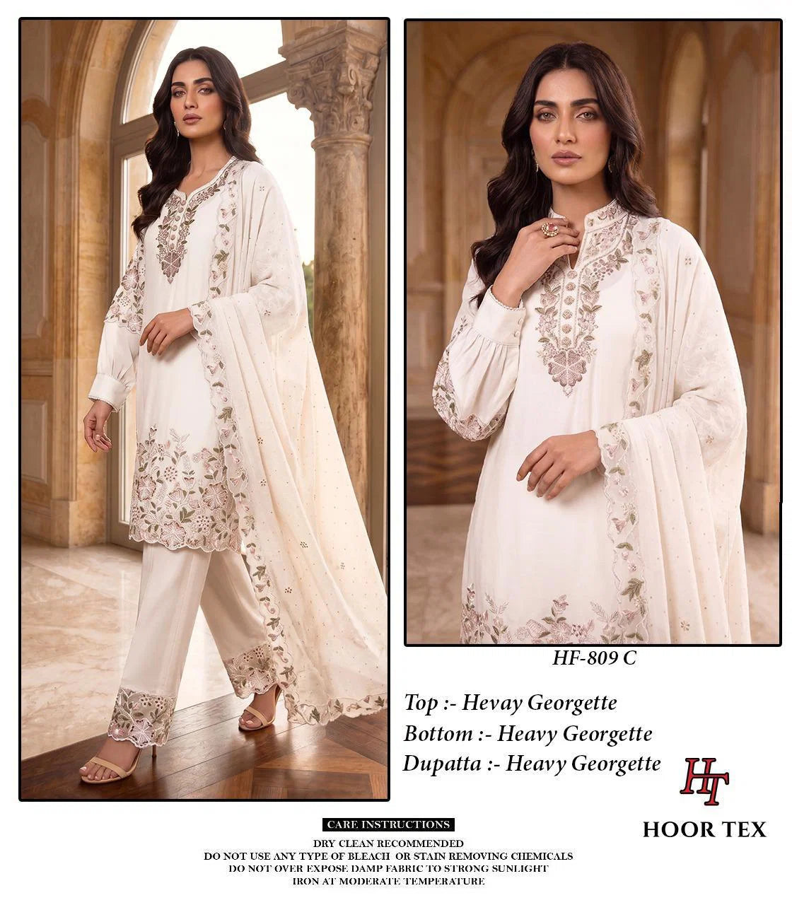 Hoor Tex 809 A To D Georgette Zarkan Worked Salwar Kameez