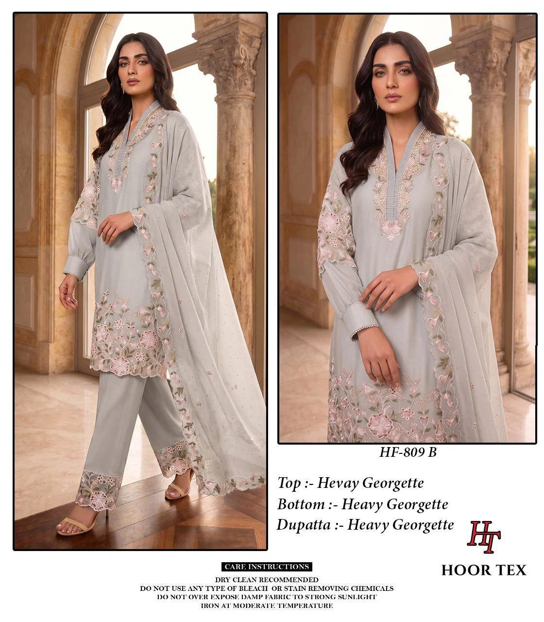 Hoor Tex 809 A To D Georgette Zarkan Worked Salwar Kameez