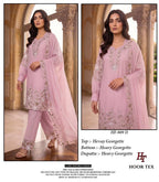 Hoor Tex 809 A To D Georgette Zarkan Worked Salwar Kameez