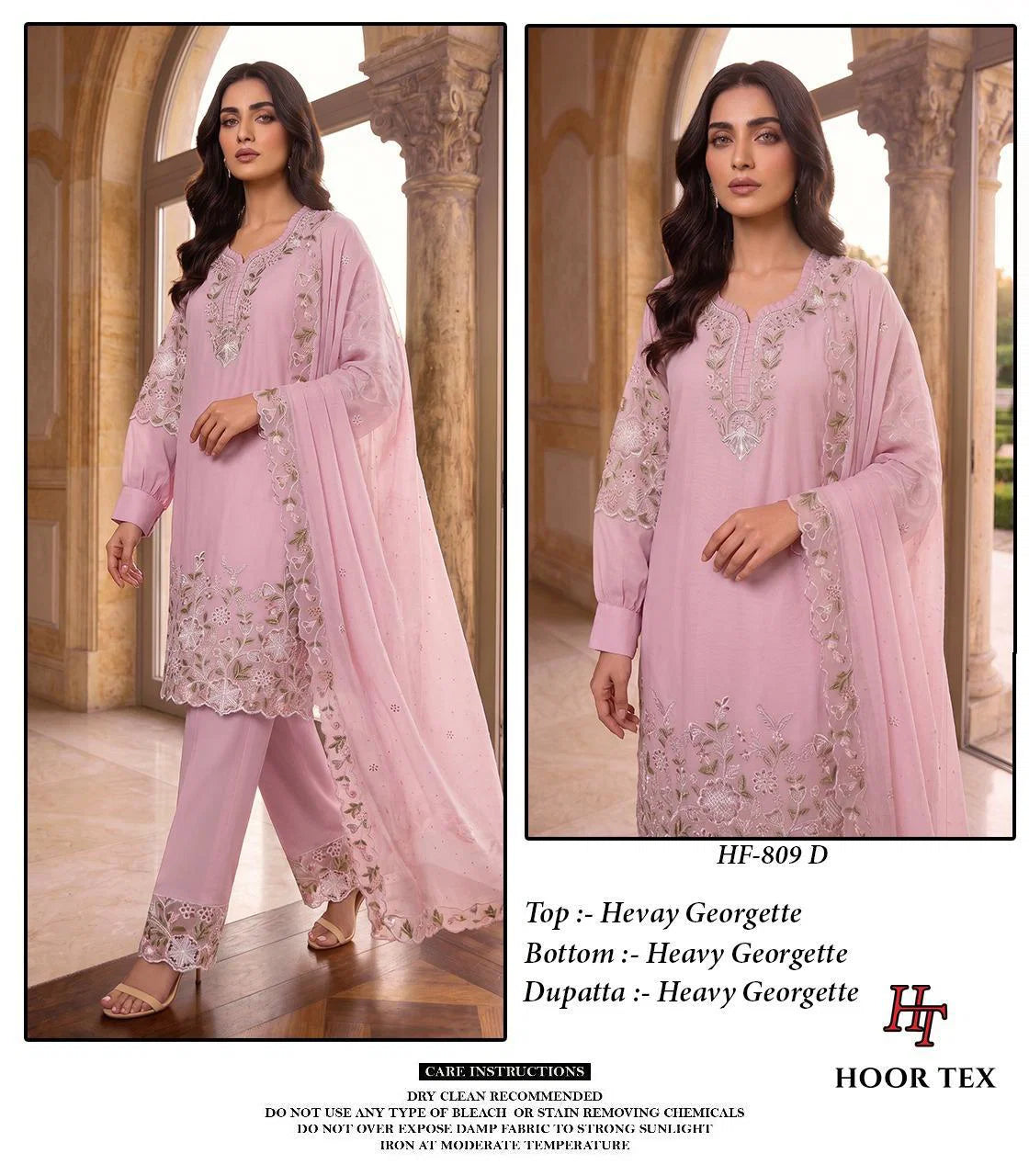 Hoor Tex 809 A To D Georgette Zarkan Worked Salwar Kameez