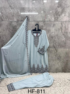 Hoor Tex 811 A To D Fox Georgette Emrboidered Salwar Kameez Collection