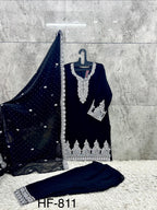 Hoor Tex 811 A To D Fox Georgette Emrboidered Salwar Kameez Collection
