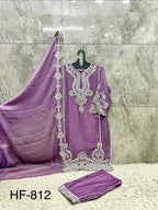 Hoor Tex 812 A To D Chiffon Embroidered Salwar Kameez Collection