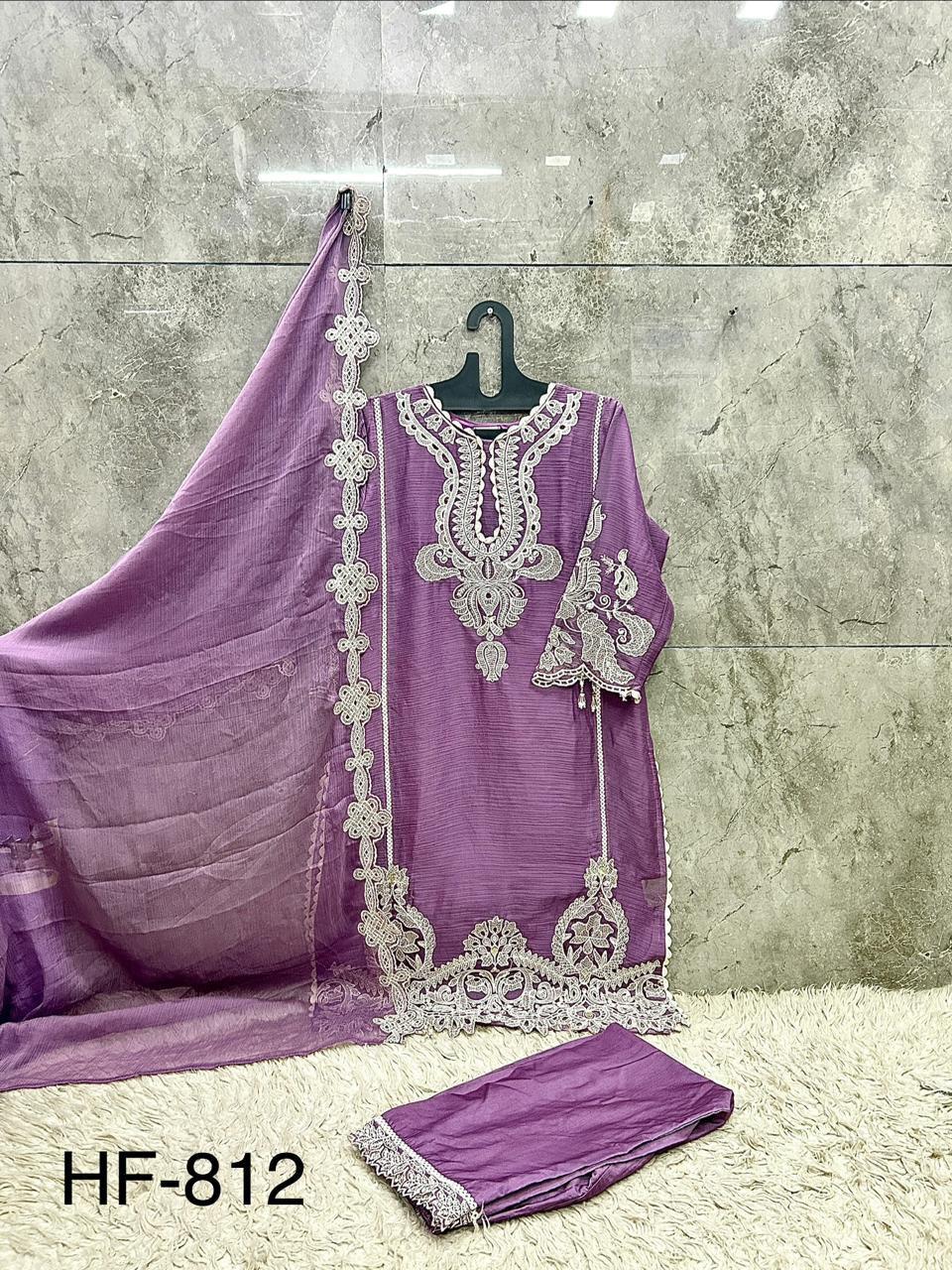 Hoor Tex 812 A To D Chiffon Embroidered Salwar Kameez Collection