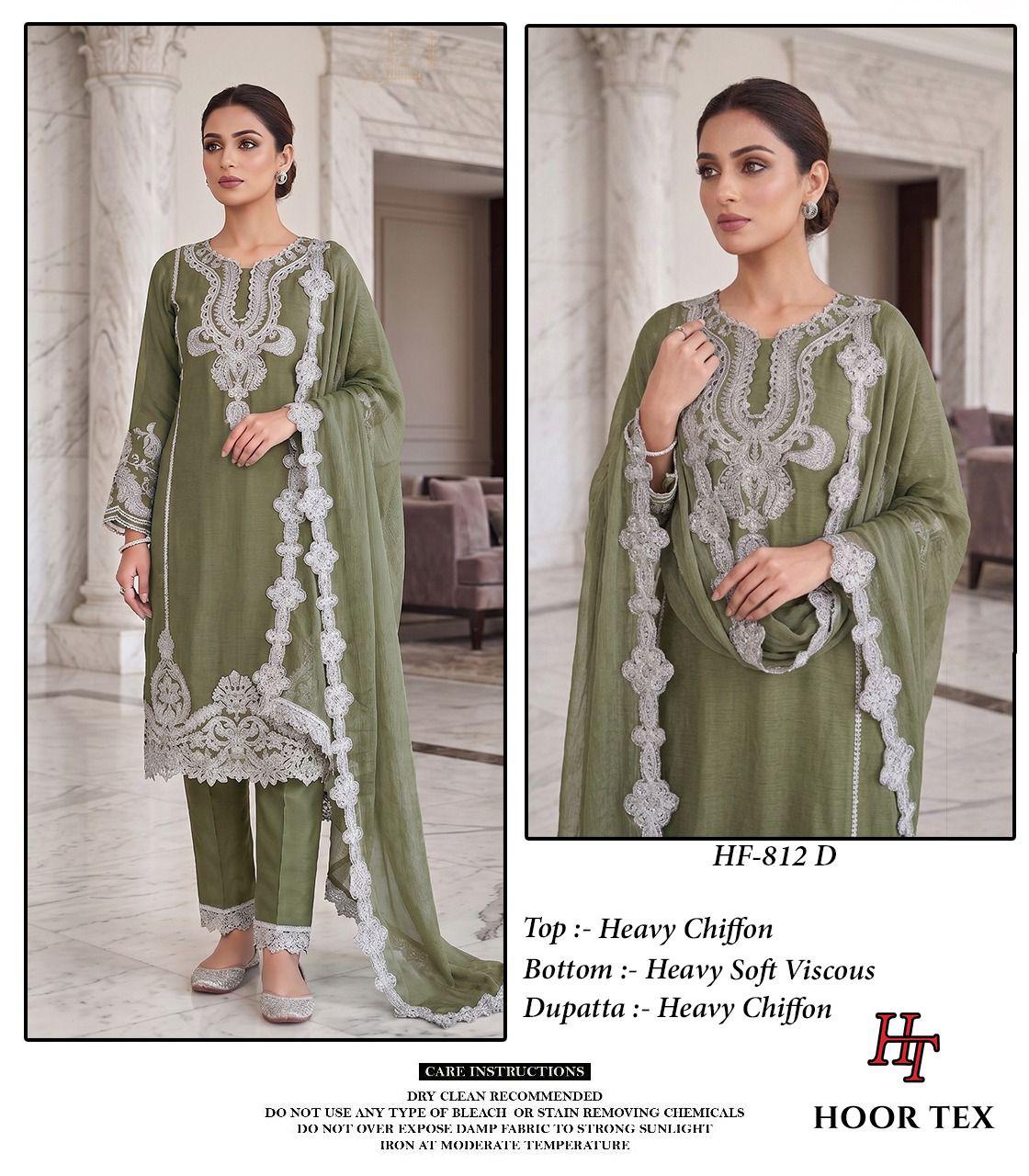 Hoor Tex 812 A To D Chiffon Embroidered Salwar Kameez Collection