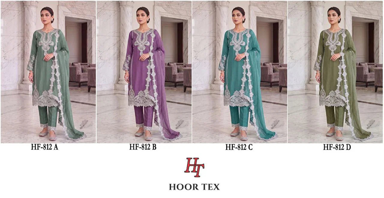 Hoor Tex 812 A To D Chiffon Embroidered Salwar Kameez Collection