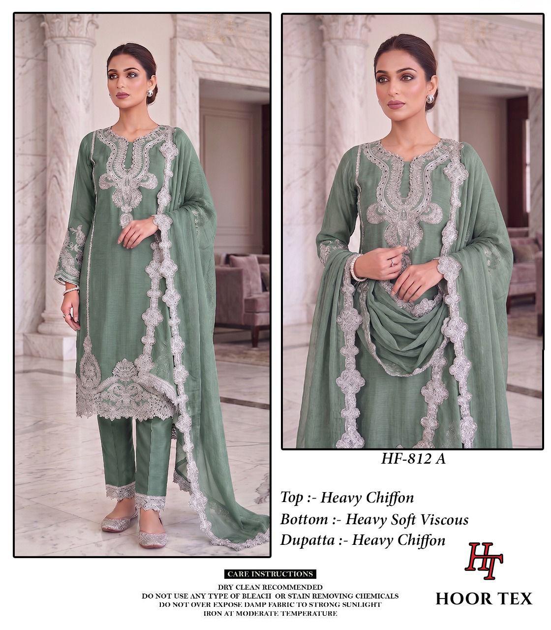Hoor Tex 812 A To D Chiffon Embroidered Salwar Kameez Collection