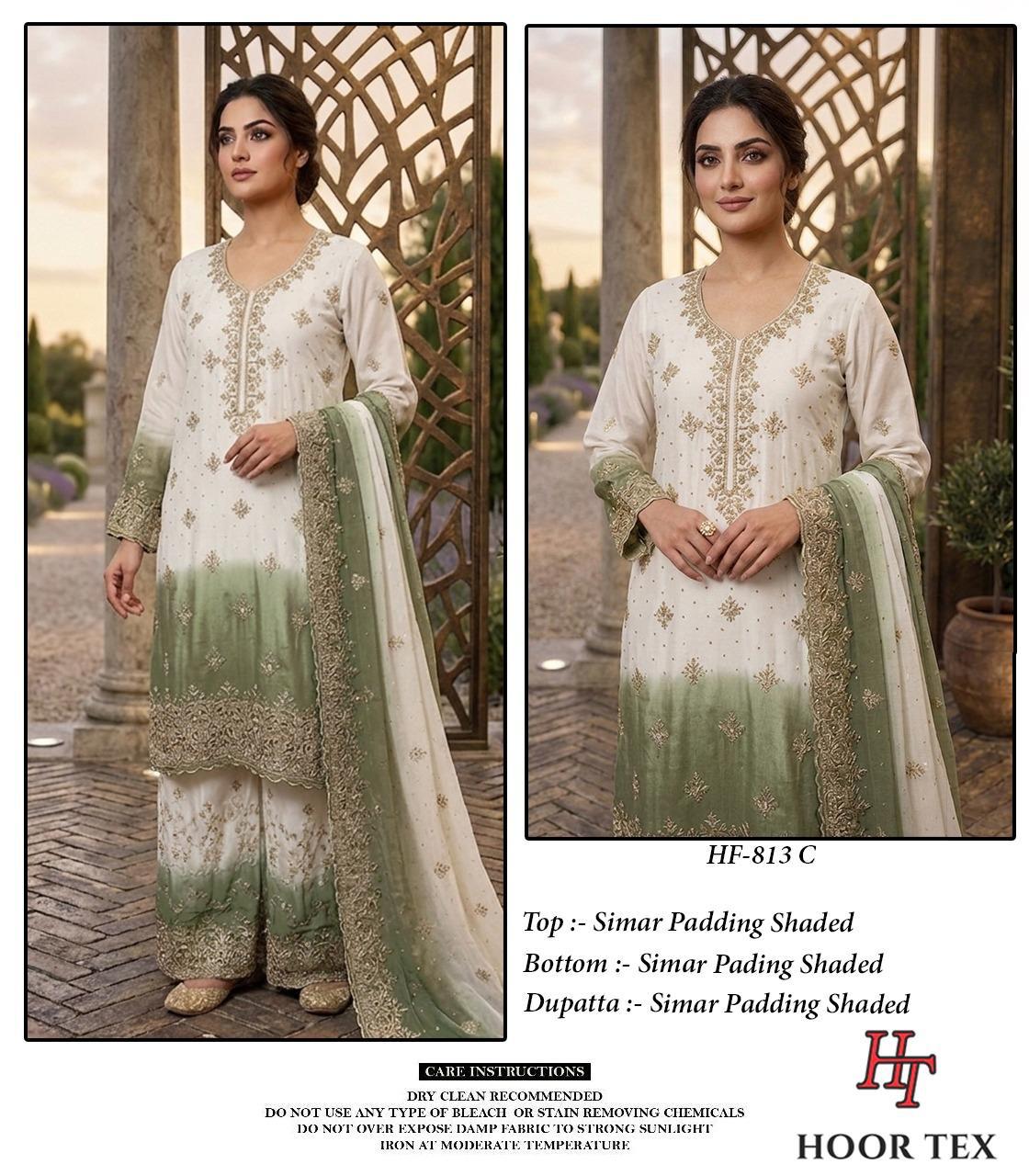 Hoor Tex 813 A To D Simar Padding Shaded Salwar Kameez Full Catalog available at wholesale rate.