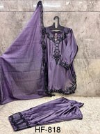 Hoor Tex 818 A To D Readymade Satin Embroidered Salwar Kameez