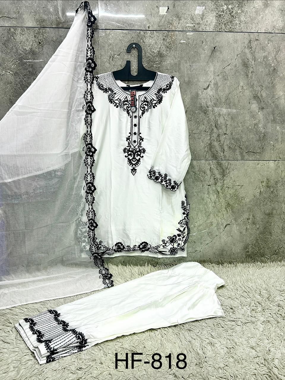 Hoor Tex 818 A To D Readymade Satin Embroidered Salwar Kameez