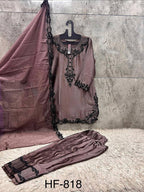 Hoor Tex 818 A To D Readymade Satin Embroidered Salwar Kameez