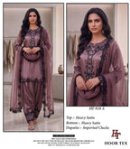 Hoor Tex 818 A To D Readymade Satin Embroidered Salwar Kameez