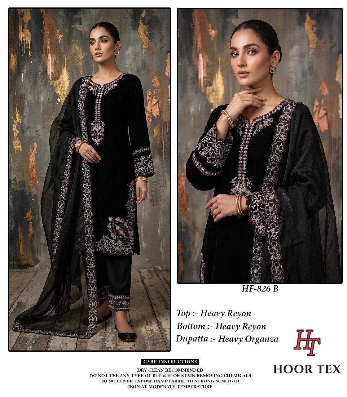 Hoor Tex 826 A To D Heavy Rayon Pakistani Salwar Suit Collection
