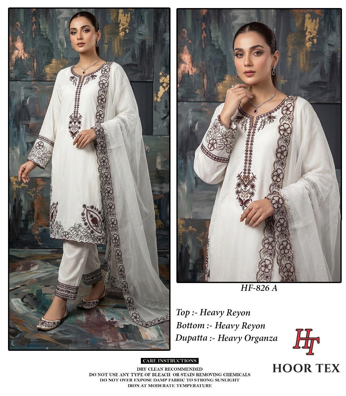 Hoor Tex 826 A To D Heavy Rayon Pakistani Salwar Suit Collection