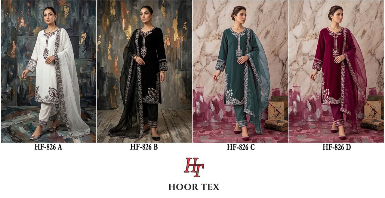Hoor Tex 826 A To D Heavy Rayon Pakistani Salwar Suit Collection
