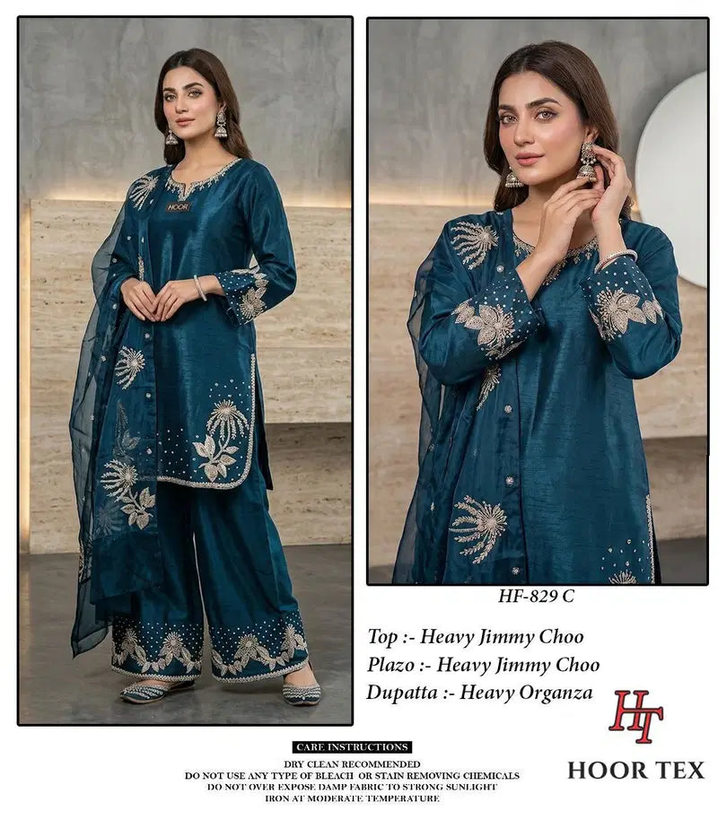 Hoor Tex 829 A To D Jimmy Choo Embroidered Salwar Kameez