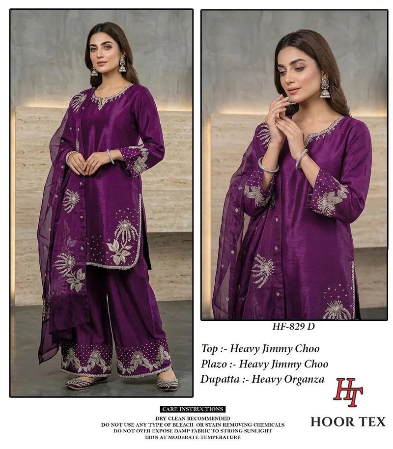 Hoor Tex 829 A To D Jimmy Choo Embroidered Salwar Kameez