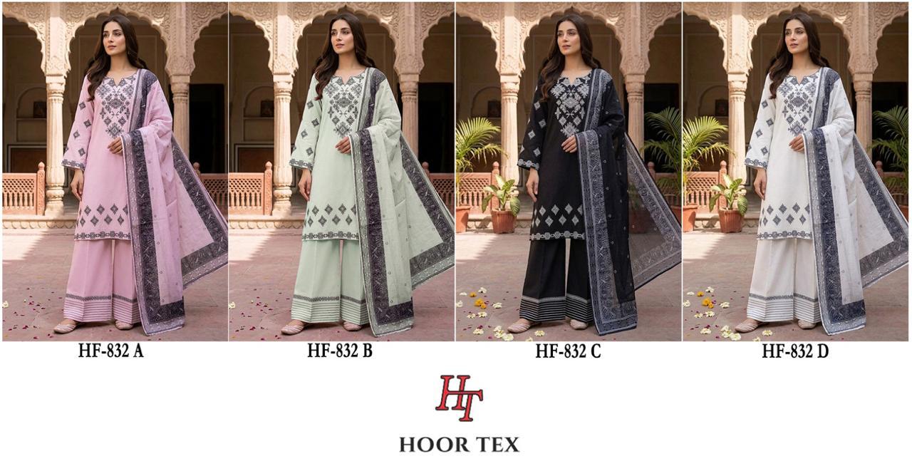 Hoor Tex 832 A To D Rayon Embroidered Salwar Kameez