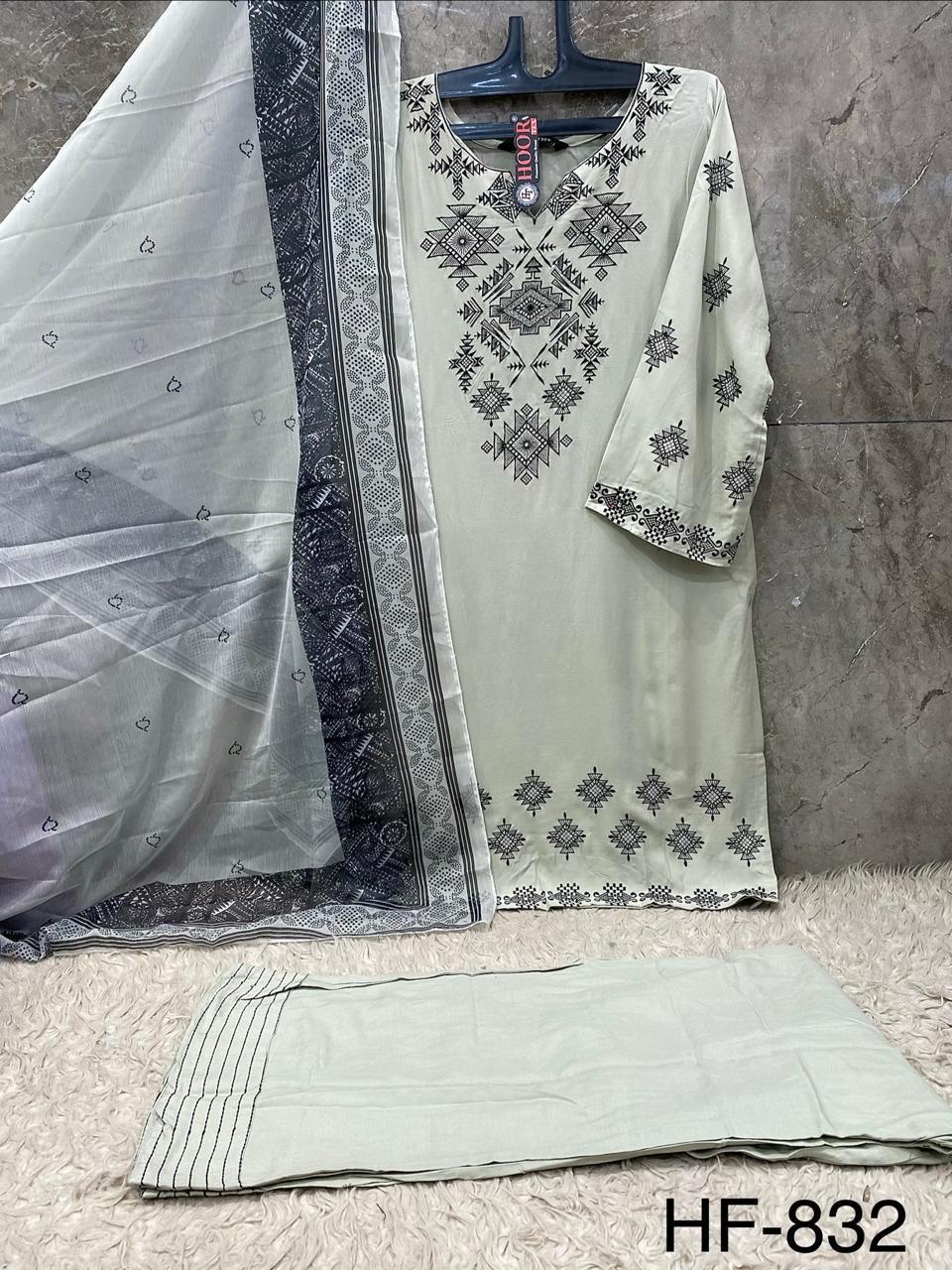 Hoor Tex 832 A To D Rayon Embroidered Salwar Kameez