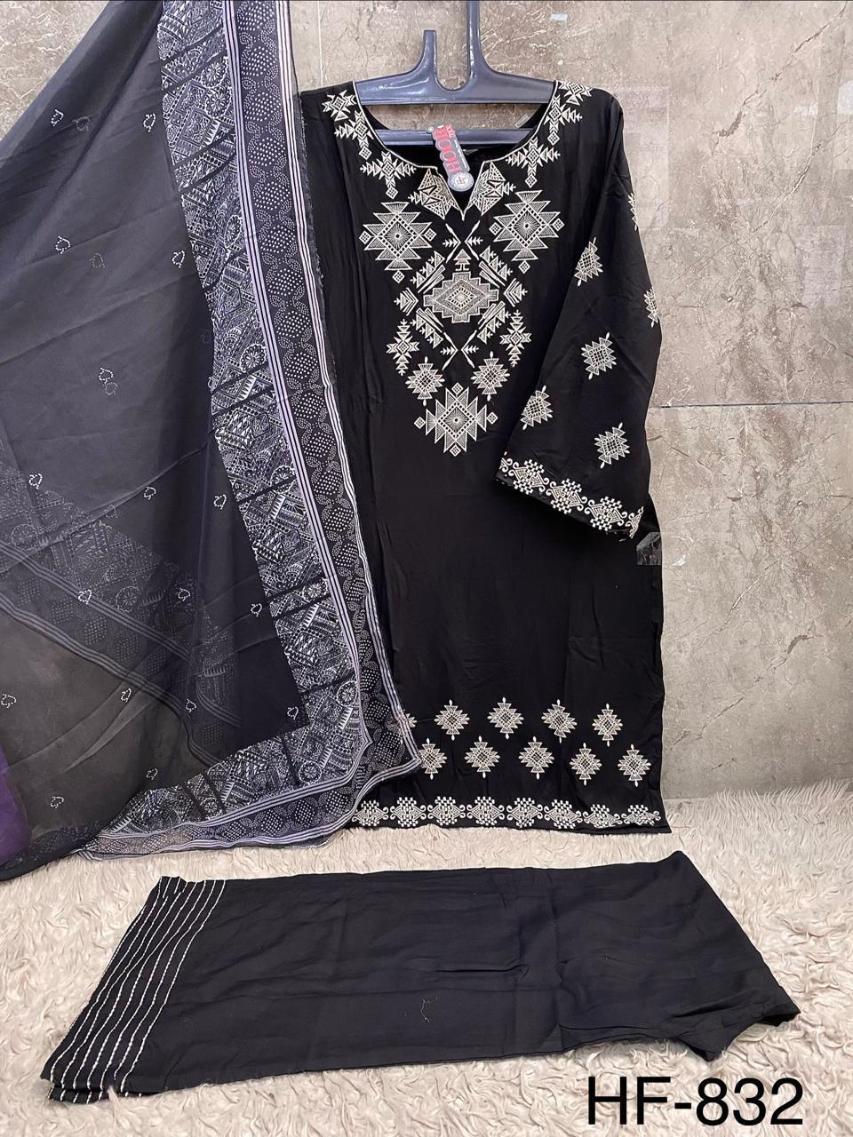 Hoor Tex 832 A To D Rayon Embroidered Salwar Kameez