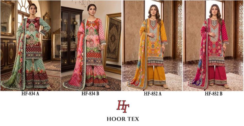 Hoor Tex 834 And 852 Muslin Digital Printed Salwar Kameez