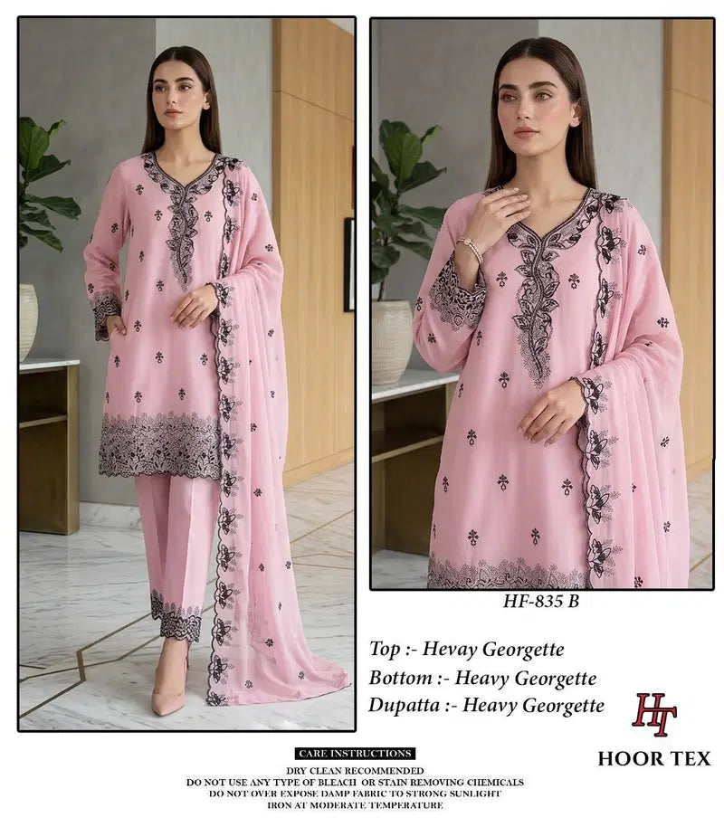 Hoor Tex 835 A To D Georgette Embroidered Salwar Kameez Collection