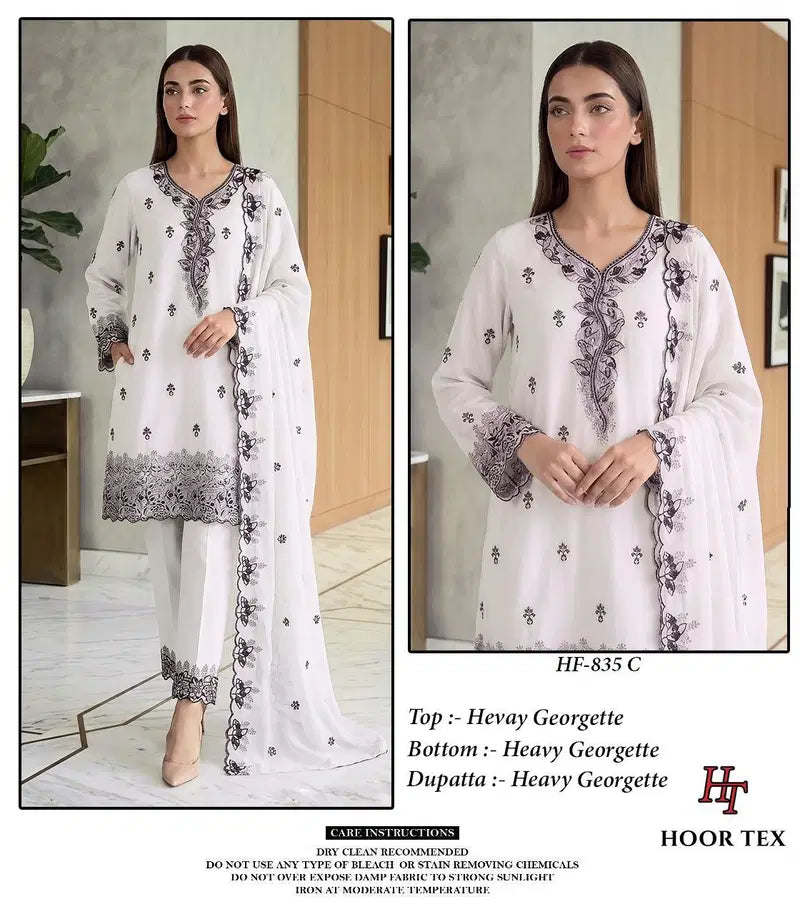 Hoor Tex 835 A To D Georgette Embroidered Salwar Kameez Collection